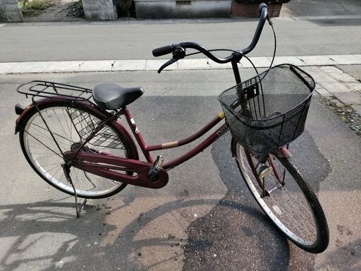 自転車　26インチ　ママチャリ　赤