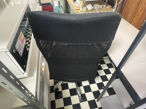 リサイクルサービス八光】幅115.5㎝ グレー＆ブラックパソコンデスクセット