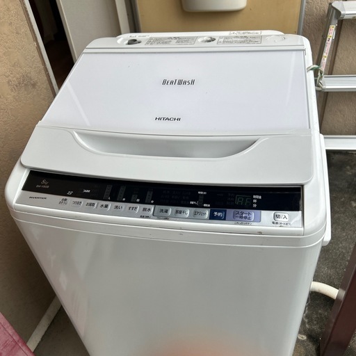 【高年式中古】日立　洗濯機 2018年 8kg  ビートウォッシュ　生活家電　白色　B002