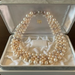 【最後値下げ】【新品・未使用】編み込み淡水パールネックレス