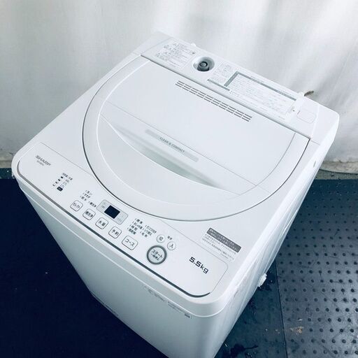 ID:se10843 シャープ SHARP 洗濯機 一人暮らし 中古 2023年製 全自動洗濯機 5.5kg ホワイト 送風 乾燥機能付き ES-GE5G-W  【リユース品：状態B】【送料無料】【設置費用無料】