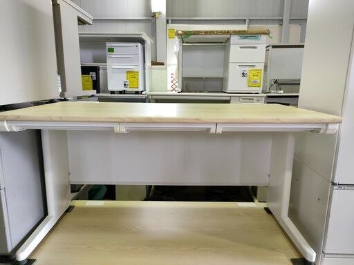 オフィス用品　机　平机　ホワイト　白　引き出し　事務机　ジャングルジャングル