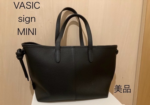美品　VASIC サイン　MINI ミニ　バッグ　トート　ブラック　本革sign