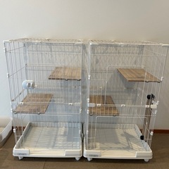 猫用ケージ×2 　トイレ×2  給水機セット　