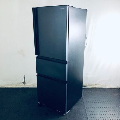ID:rc12531 【自社配送エリア内限定】東芝 TOSHIBA 冷蔵庫 ファミリー 中古 2020年製 3ドア 326L ブラック ファン式 右開き GR-S33SC(KZ)  【リユース品：状態B】【送料無料】【設置費用無料】