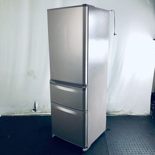 ID:rg219653 【自社配送エリア内限定】三菱 MITSUBISHI 冷蔵庫 ファミリー 中古 2015年製 3ドア 370L シャンパンピンク ファン式 右開き MR-C37Z-P  【リユース品：状態C】【送料無料】【設置費用無料】