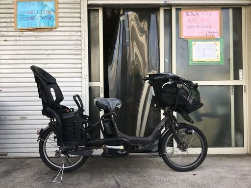 地域限定送料無料　ブリヂストン　アンジェリーノプティット　三人乗り　12,8AH　茶　ギュットクルーム　キッスミニ　神戸市　電動自転車