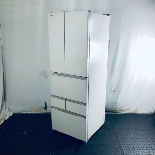ID:rf00094 【自社配送エリア内限定】東芝 TOSHIBA 冷蔵庫 ファミリー 中古 2018年製 5ドア 509L ラピスアイボリー ファン式 右開き GR-P510FW(ZC)  【リユース品：状態A】【送料無料】【設置費用無料】