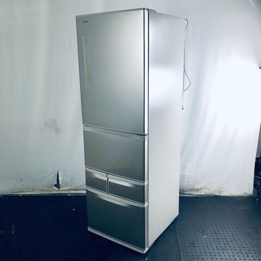 ID:rg219657 【自社配送エリア内限定】東芝 TOSHIBA 冷蔵庫 ファミリー 中古 2018年製 5ドア 411L シルバー ファン式 右開き GR-M41GK(NS)  【リユース品：状態B】【送料無料】【設置費用無料】