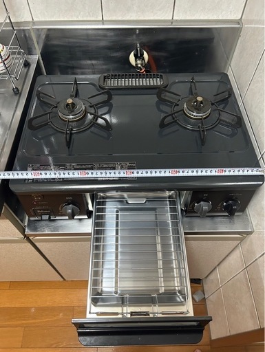 パロマ ガステーブル LP (プロパン)ガス用 IC-S39-L 左強火 片面水無し