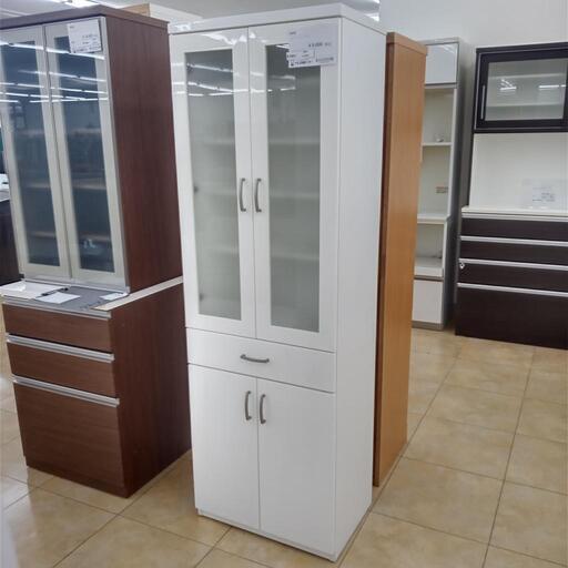 ★ジモティ割あり★  食器棚 白 H180×D39.5×W58.5 クリーニング済み OJ6202