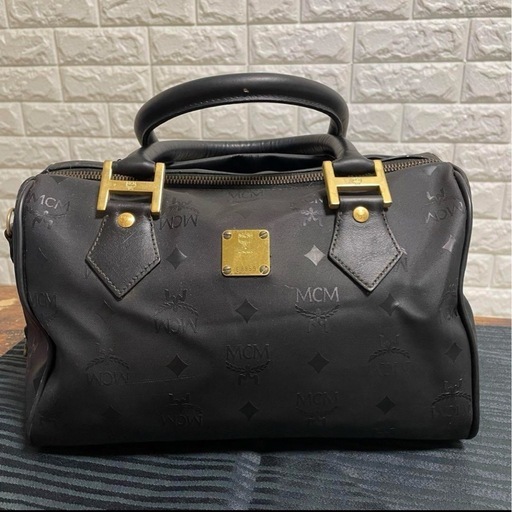MCM ミニボストン　ヴィセトス柄　ブラック　黒　ハンドバッグ