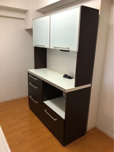 f●■レンジボード食器棚/キッチン収納・W120.5 Ｄ45 H179cm【岡製作所】