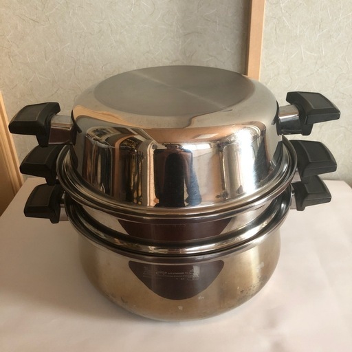  Queen ロイヤルクイーン 蒸し器大鍋セット　両手鍋