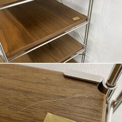 無印良品/MUJI ウォールナット ステンレスユニットシェルフ 幅84 棚板9枚 中古家具 店頭引取歓迎 R8741