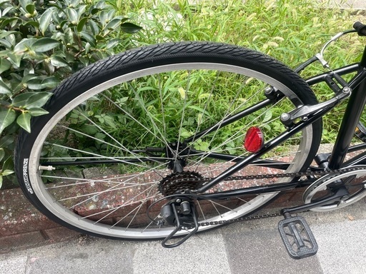 中古車 前後タイヤ新品✨　165㎝～180㎝　クロスバイク　SHIMANO/外装7段変速　700C　Vブレーキ　鍵付き　ブラック　中古自転車　整備済　点検調整永久無料　西宮市