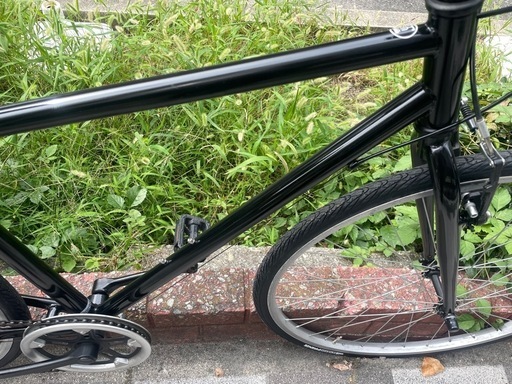 中古車 前後タイヤ新品✨　165㎝～180㎝　クロスバイク　SHIMANO/外装7段変速　700C　Vブレーキ　鍵付き　ブラック　中古自転車　整備済　点検調整永久無料　西宮市