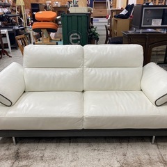 愛品館 江戸川店】本革 2Pワイドソファ IDC OTSUKA（大塚家具）
