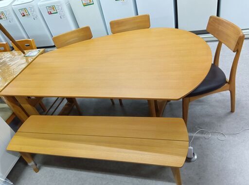 【ジ320】大塚家具　ダイニングセット　イス3脚　ベンチセット