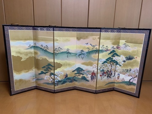 鷹狩図六曲屏風