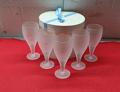 【リサイクルストアスターズ吉野店】【未使用保管品】plaisir カクテルグラス　５客入り　80’ｓレトロ