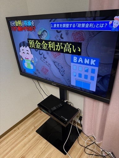ソニーテレビ、ソニーレコーダー、Amazonスティック、テレビ台のセット