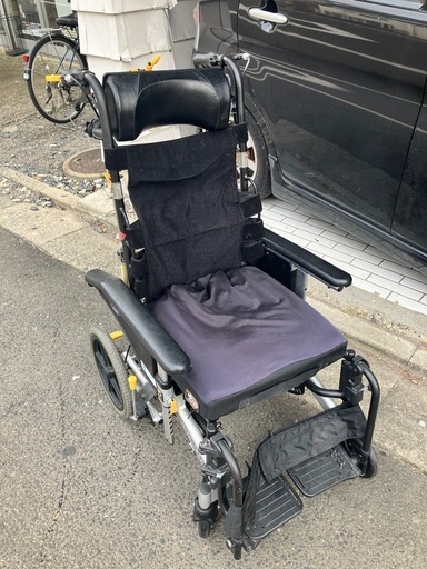 値段交渉可　車椅子 MATSUNAGA MY TiLT クッション JAY J2 介護 折りたたみ式 車イス コンパクト ネイビー