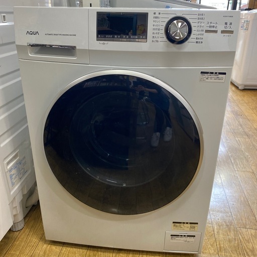 コンパクトAQUA 8kgドラム式洗濯機 2017年製 AQW-FV800E ドラム式全自動洗濯機 左開き アクア NO.3984 F