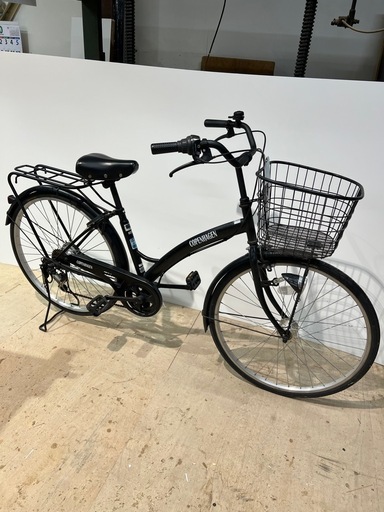 名古屋市内配達無料26インチ6段変速シティサイクルママチャリ艶消し黒