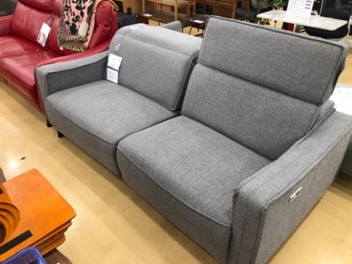 【軽トラック貸出サービス有】　筑波産商　電動モーションソファー　美品　グロック3P グレー