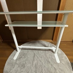 あずま工芸 ロイス カウンターテーブル 幅120cm ガラス天板 ホワイト 