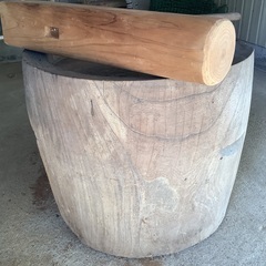 餅つき用 アンティーク木臼 （杵はオマケ）ご家族で餅つきいかがでしょ