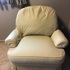 イーサンアレン 1人掛けソファ ストライプ柄