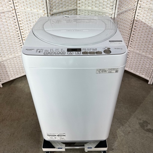 SHARP 全自動洗濯機 7kg 20年製 ES-KS70V 洗濯機