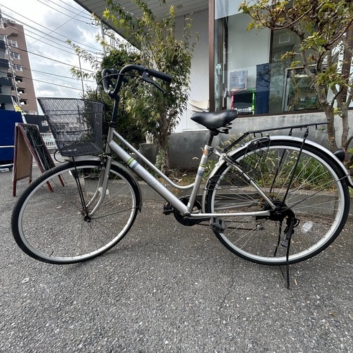 自転車 ACTIVE STYLE アクティブスタイル ママチャリ 6段変速ギア付き 鍵付き(1本) 防犯登録解除済み 一人暮らし 買い物