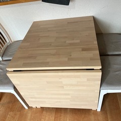 IKEA 木製折りたたみダイニングテーブル 椅子4脚付き