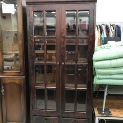 moa北海道民芸家具 収納棚 戸棚 キャビネット 飾り棚　1026-2 キャビネット（北海道民芸家具）、飾り棚