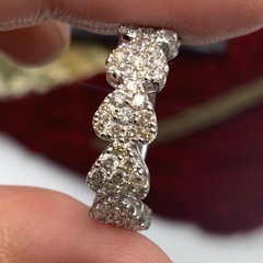 K18 ダイヤモンド 指輪 ハーフエタニティ 1.8g 1ctダイヤ
