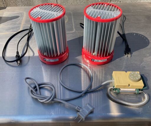 温室　ヒーター　NS 250 100V 250W 2個＋サーモ　２期冬のみ使用の美品です。