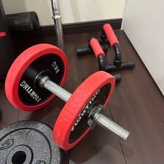 セット商品！◇◆筋トレ17点セット！インクラインベンチ、バー、プレート、ダンベル◆◇