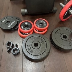 セット商品！◇◆筋トレ17点セット！インクラインベンチ、バー、プレート、ダンベル◆◇