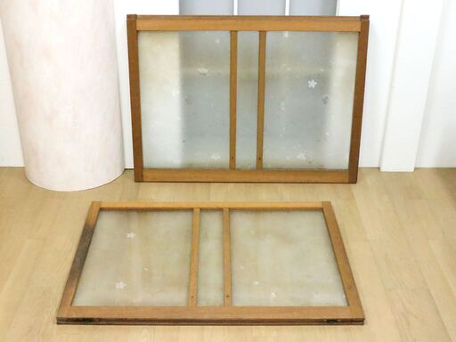 古民家　窓　木製枠　ガラス　レトロ　中古品