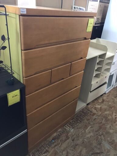 ニトリ　チェスト　6段チェスト　タンス　木製　クリーニング済み　ジャングルジャングル貝塚店　貝塚市　二色浜