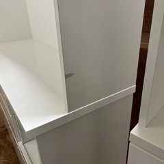 ニトリ レンジボード キッチンボード カップボード 食器棚 白 3枚扉 