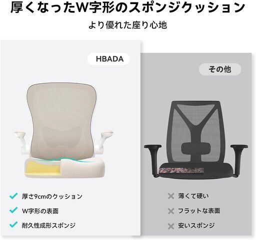 163　グレー　Hbada オフィス デスクチェア 椅子 パソコンチェア 跳ね上げ式アームレスト ランバーサポート コンパクト ワークチェア 約105度ロッキング 通気性 pcチェア 事務椅子 360度回転 座面昇降 メッシュ テレ