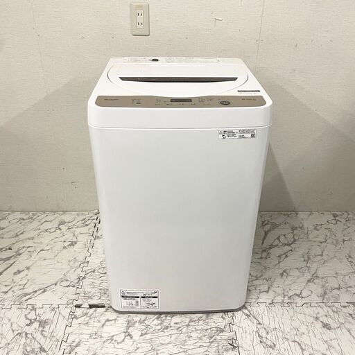 20122  一人暮らし洗濯機 穴なし槽 SHARP 2022年製 6.0kg ◆大阪市内・東大阪市他 6,000円以上ご購入で無料配達いたします！◆ ※京都・高槻・枚方方面◆神戸・西宮・尼崎方面◆生駒方面、大阪南部方面　それぞれ条件付き無料配送あり！