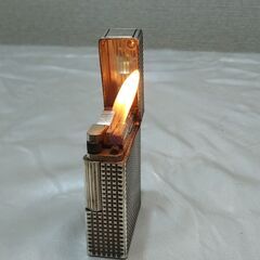 デュポン　S.T.Dupont　エスティー デュポン ライン1S　ガスライター　着火〇 シルバーカラー