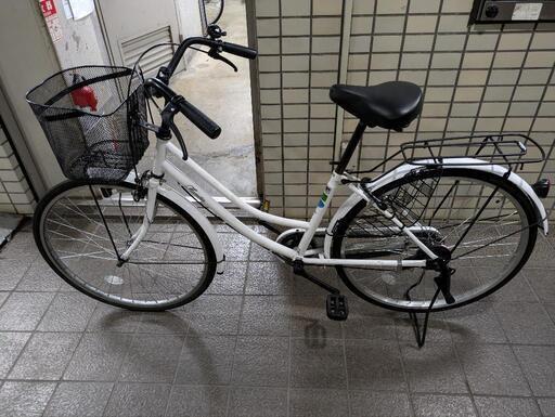 自転車  シティサイクル 26インチ ホワイト