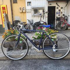 クロスバイク　７００ｘ２８ｃ　７変速　フレーム　アルミ　青　配達可能