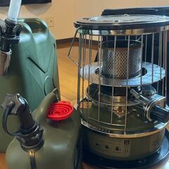 【中古】NEW アルパカ ストーブ コンパクト オリーブ 専用ケース、大小ポリタンク、ポンプ込み